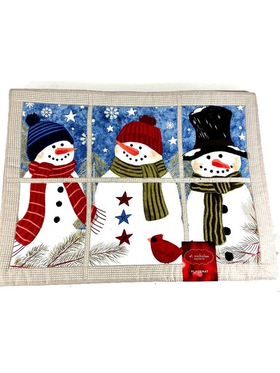St Nicholas Square Other - St Nicholas Square Snowman Christmas Placemats Set of 6 NWT